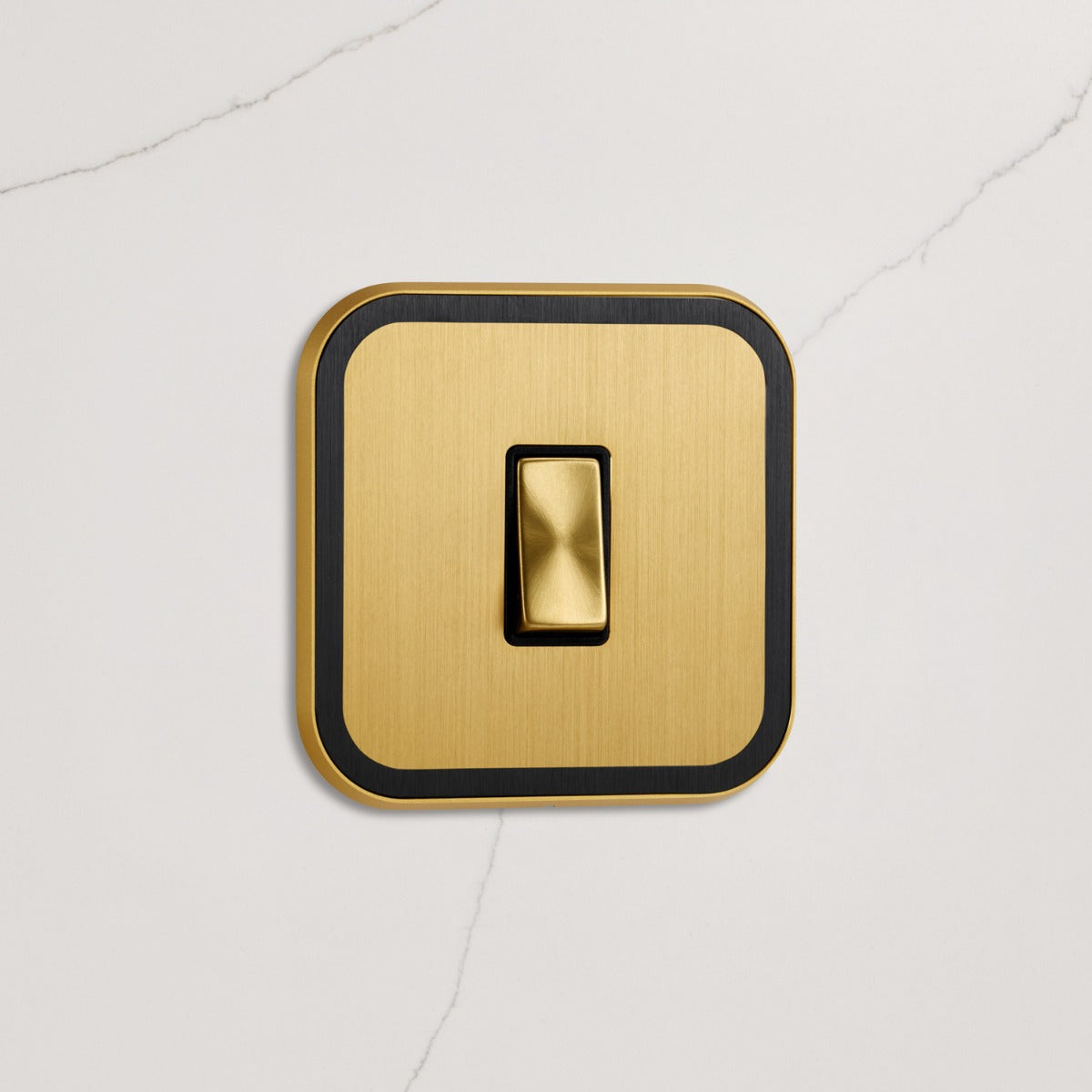 1G Rocker Light Switch (20A) in Gold & Black