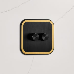 2G Dimmer Light Switch (150W) in Black & Gold