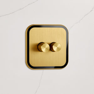 2G Dimmer Light Switch (150W) in Gold & Black Gloss