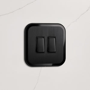 2G Rocker Light Switch (20A) in Black & Black Gloss