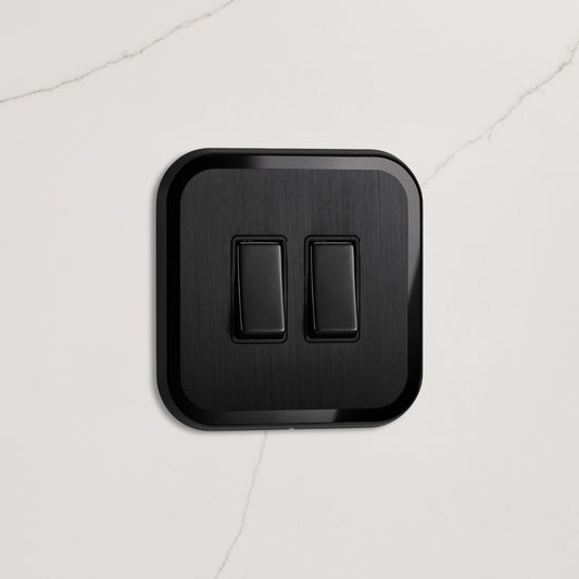 2G Rocker Light Switch (20A) in Black & Black Gloss