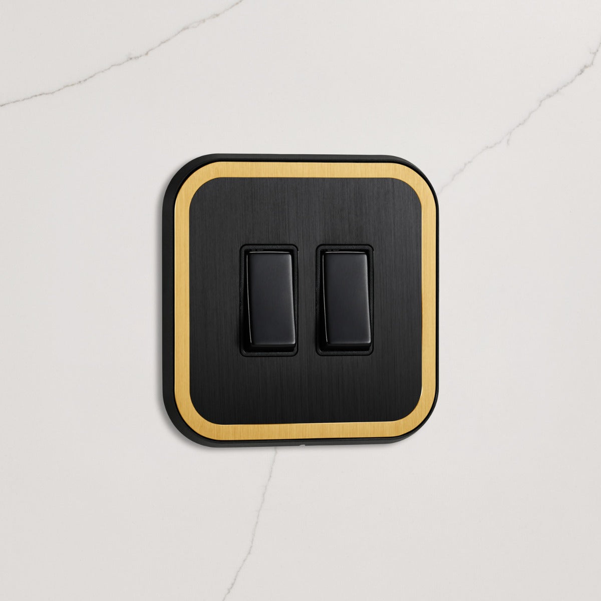 2G Rocker Light Switch (20A) in Black & Gold