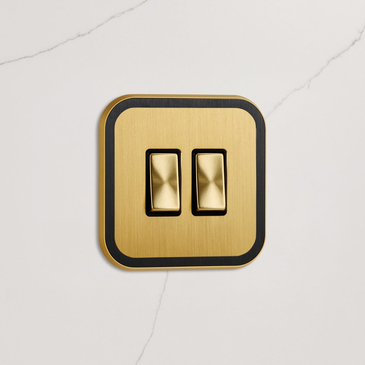 2G Rocker Light Switch (20A) in Gold & Black