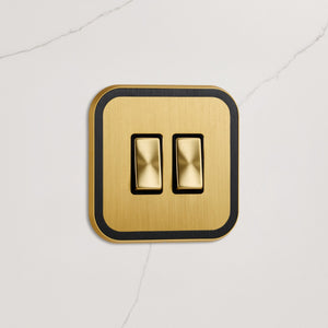 2G Rocker Light Switch (20A) in Gold & Black