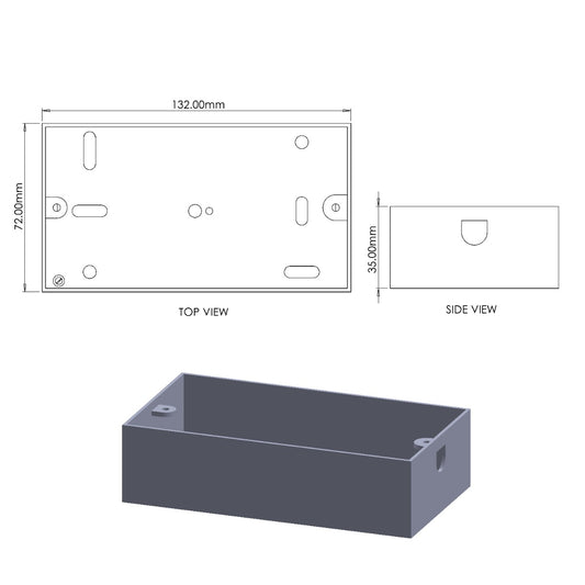 Double 35mm Galvanised Steel Mounting Box