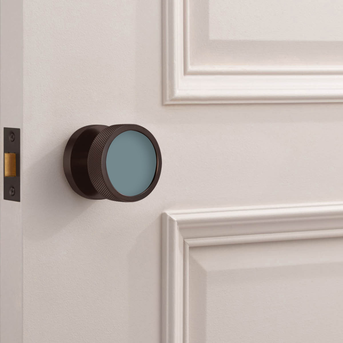 Custom Colour Brass Mortice Door Knobs Knurled in Bronze