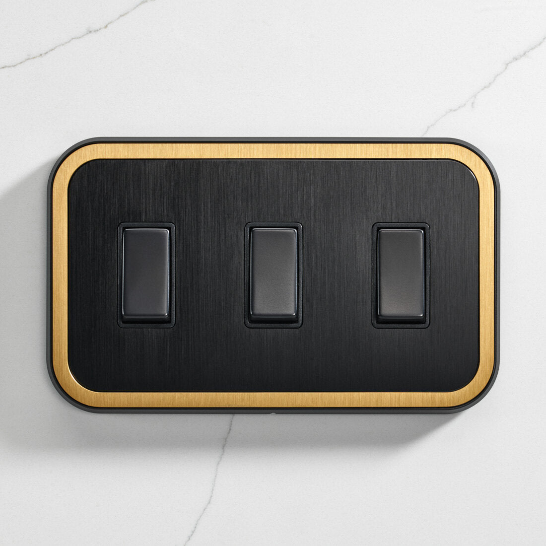 3G Rocker Light Switch (20A) in Black & Gold