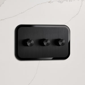 3G Dimmer Light Switch (150W) in Black & Black Gloss