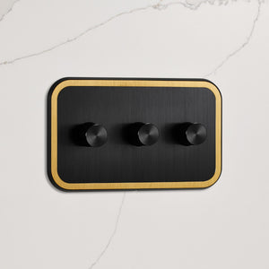 3G Dimmer Light Switch (150W) in Black & Gold