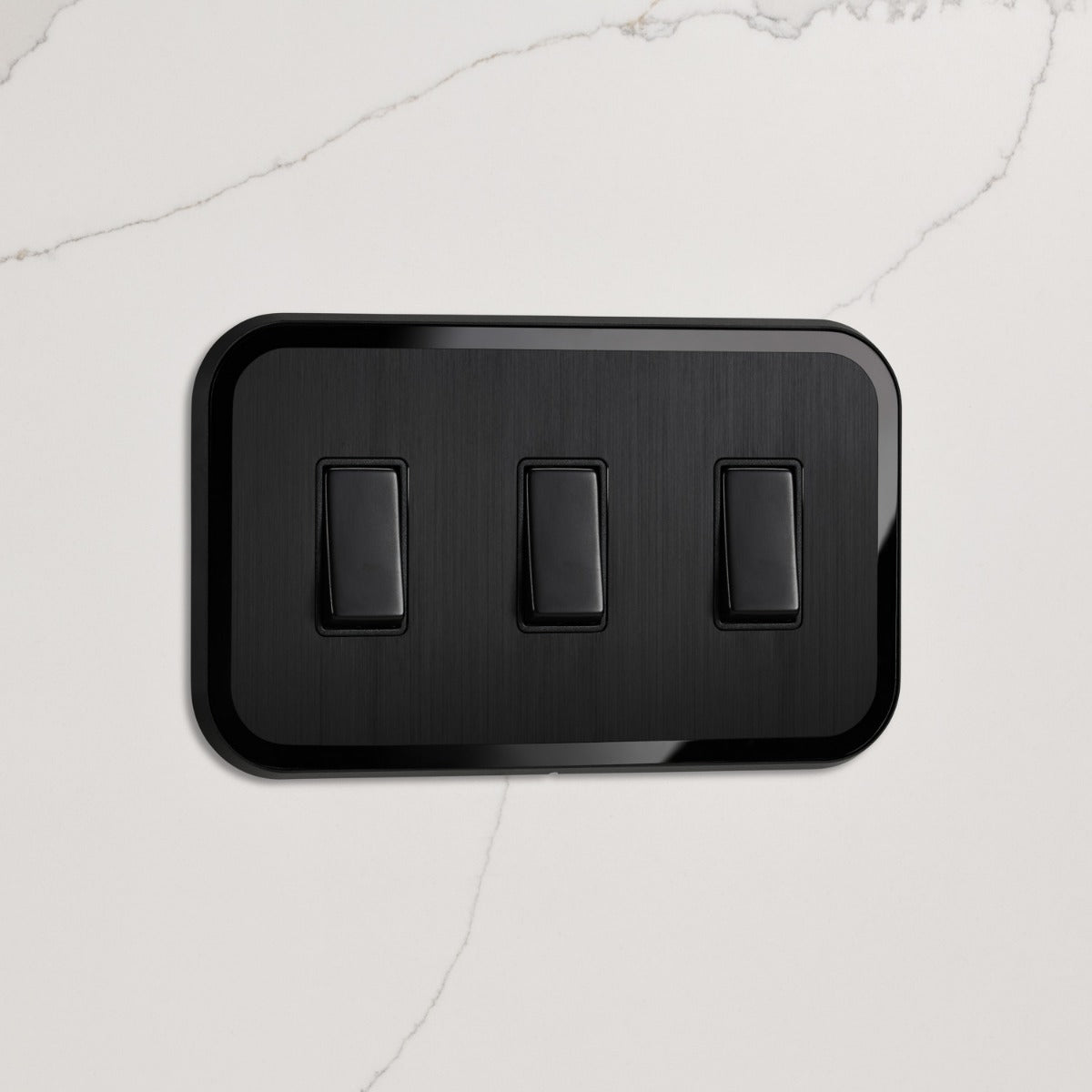 3G Rocker Light Switch (20A) in Black & Black Gloss