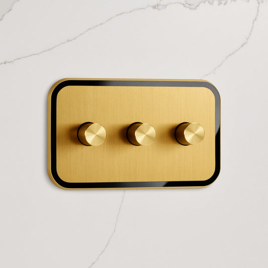 3G Dimmer Light Switch (150W) in Gold & Black Gloss