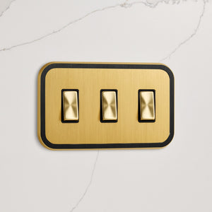 3G Rocker Light Switch (20A) in Gold & Black