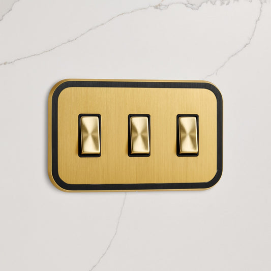 3G Rocker Light Switch (20A) in Gold & Black