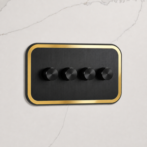 4G Dimmer Light Switch (150W) in Black & Gold Gloss