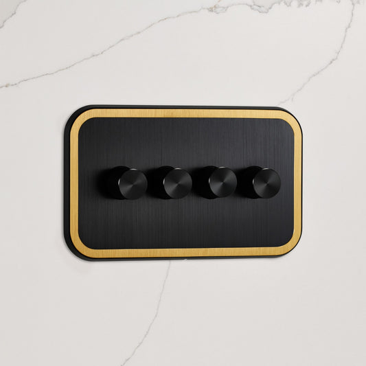 4G Dimmer Light Switch (150W) in Black & Gold