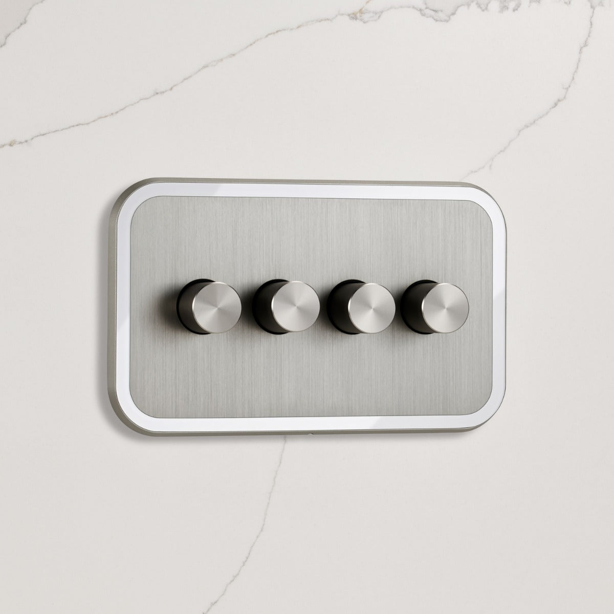 4G Dimmer Light Switch (150W) in Silver & White Gloss