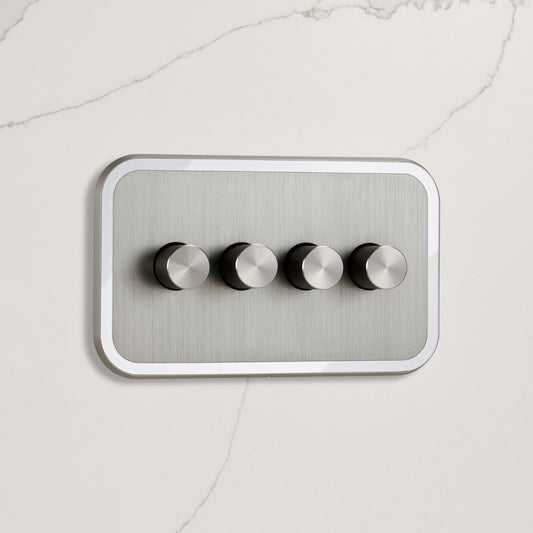 4G Dimmer Light Switch (150W) in Silver & White Gloss