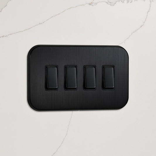 4G Rocker Light Switch (20A) in Black