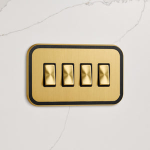 4G Rocker Light Switch (20A) in Gold & Black