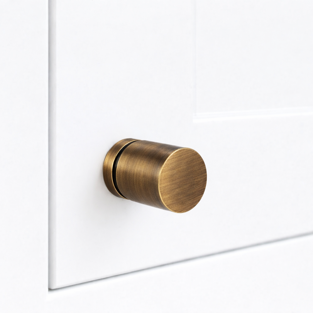 Brass Cylinder Pulls in Antique