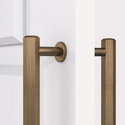 Solid Brass Antique Hexagonal Double Sided Pull Handles