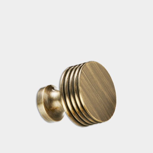 Round Fluted Door Knobs in Antique