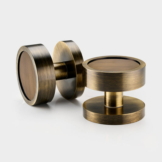Brass Mortice Door Knobs in Antique – installed view