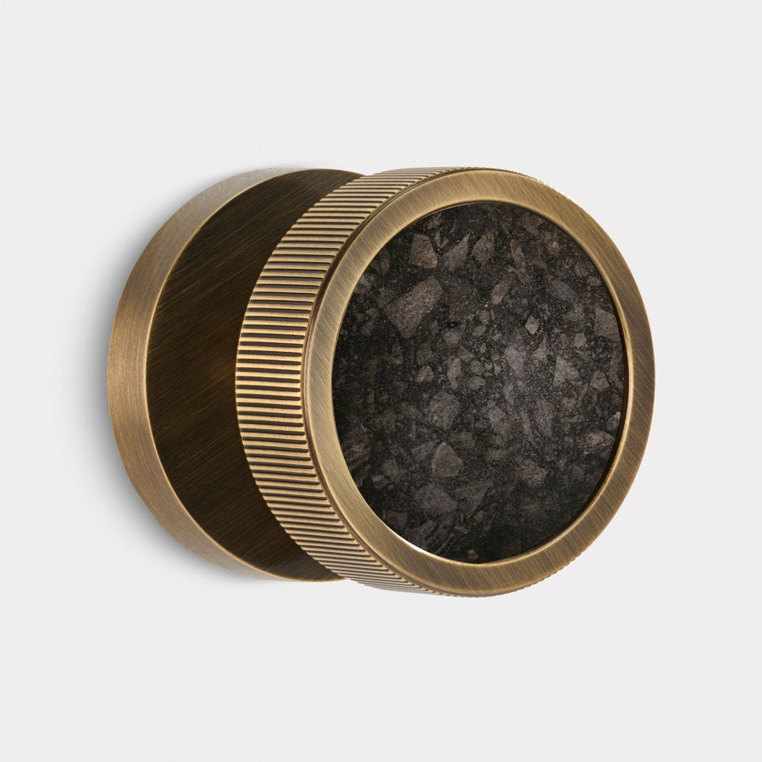 Brass & Terrazzo Mortice Door Knobs in Antique