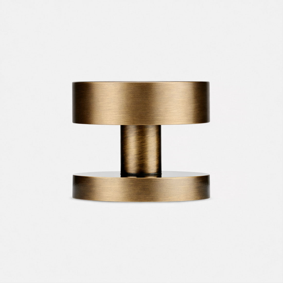 Brass & Leather Mortice Door Knobs in Antique