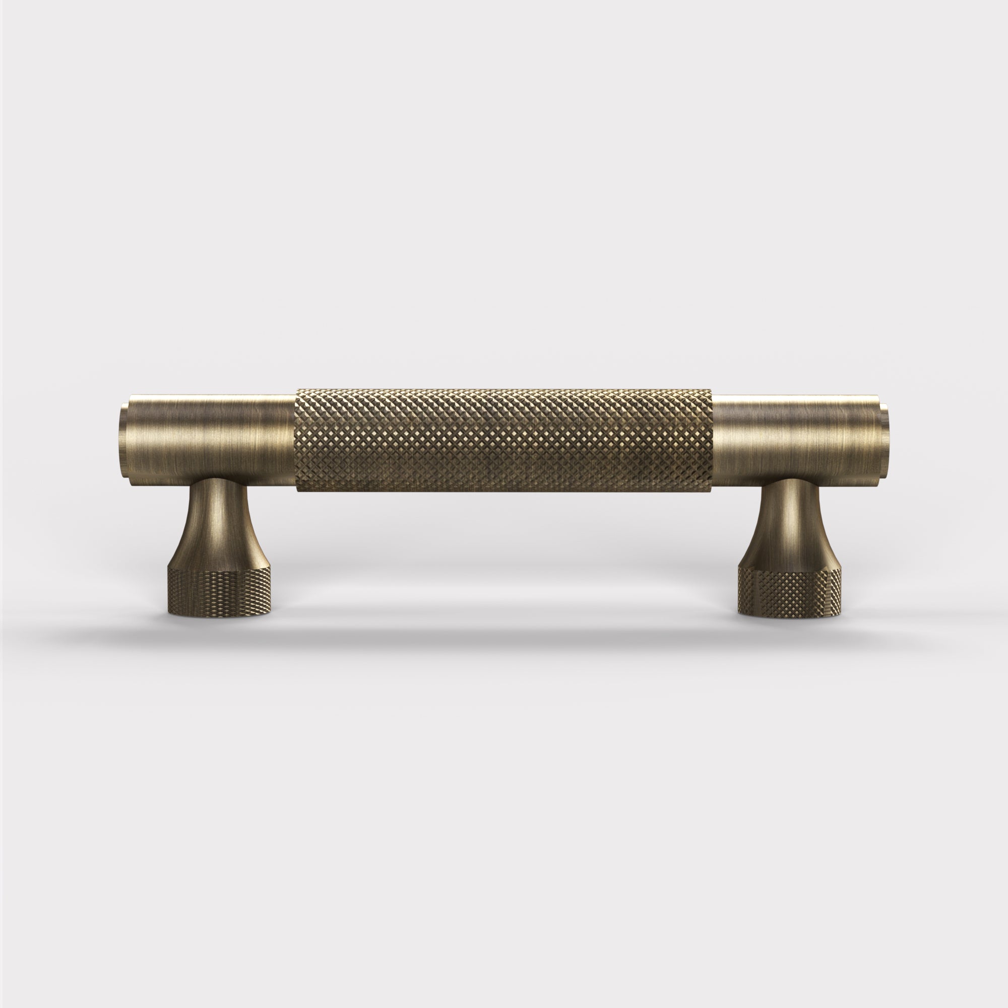 Brass Knurled Cabinet Handles in Antique