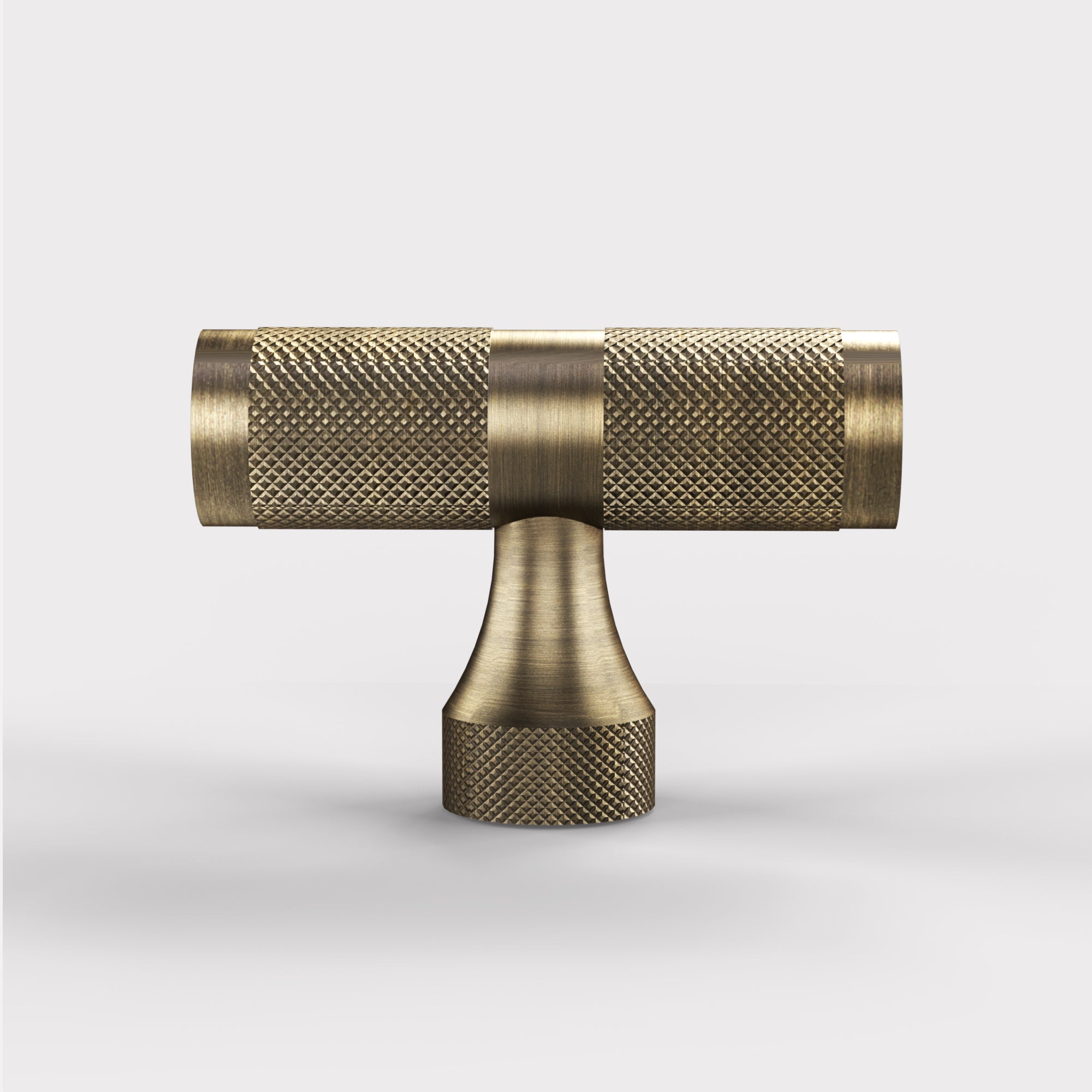 Brass Knurled T Bars in Antique