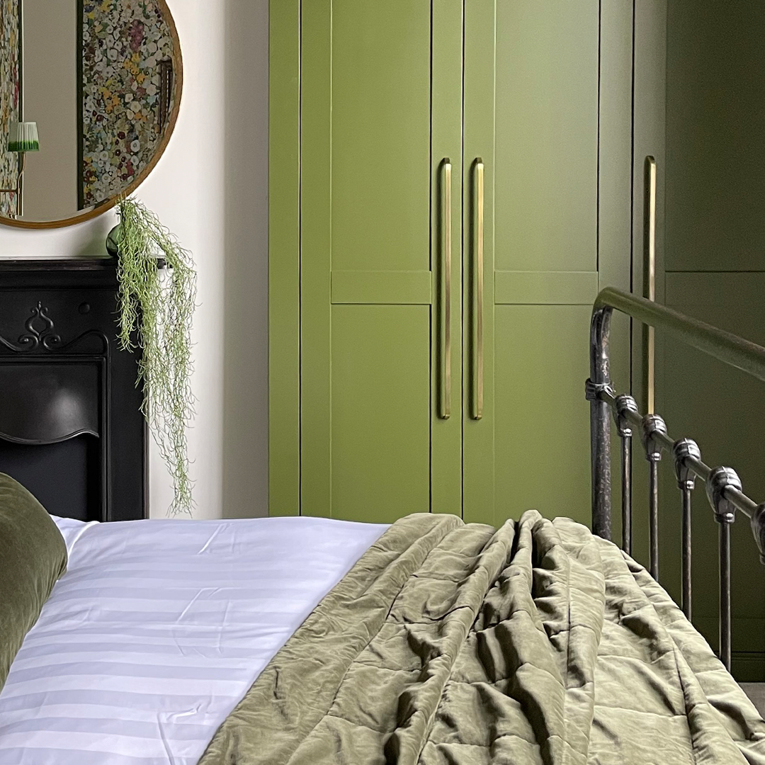 Brass Curved Cabinet Handles in Antique