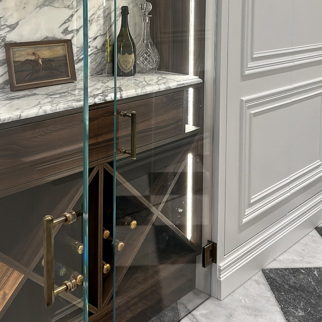 Brass Hexagonal Cabinet Handles in Antique