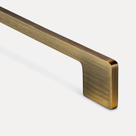 Brass Slimline Cabinet Handles in Antique