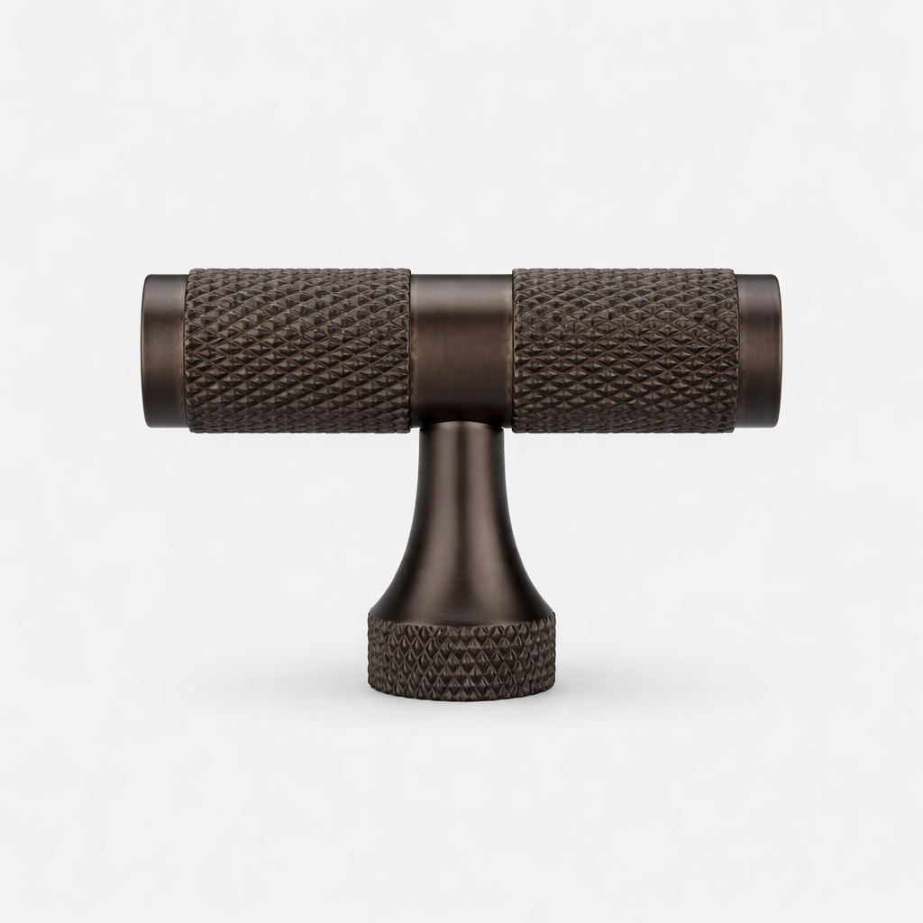 Brass Knurled T Bars in Bronze