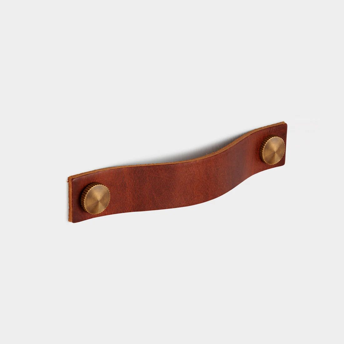 Leather Cabinet Pulls with Brass Studs - 120mm