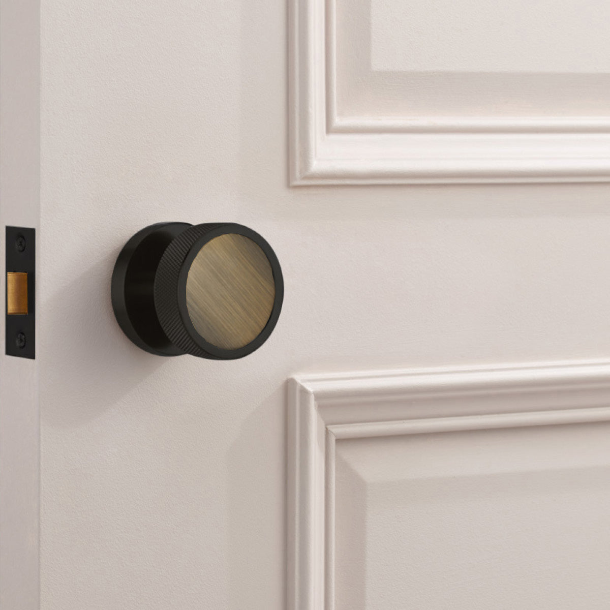 Brass Mortice Door Knobs in Black