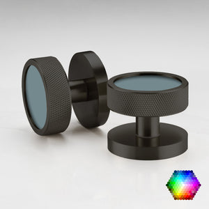 Custom Colour Brass Mortice Door Knobs Knurled in Black
