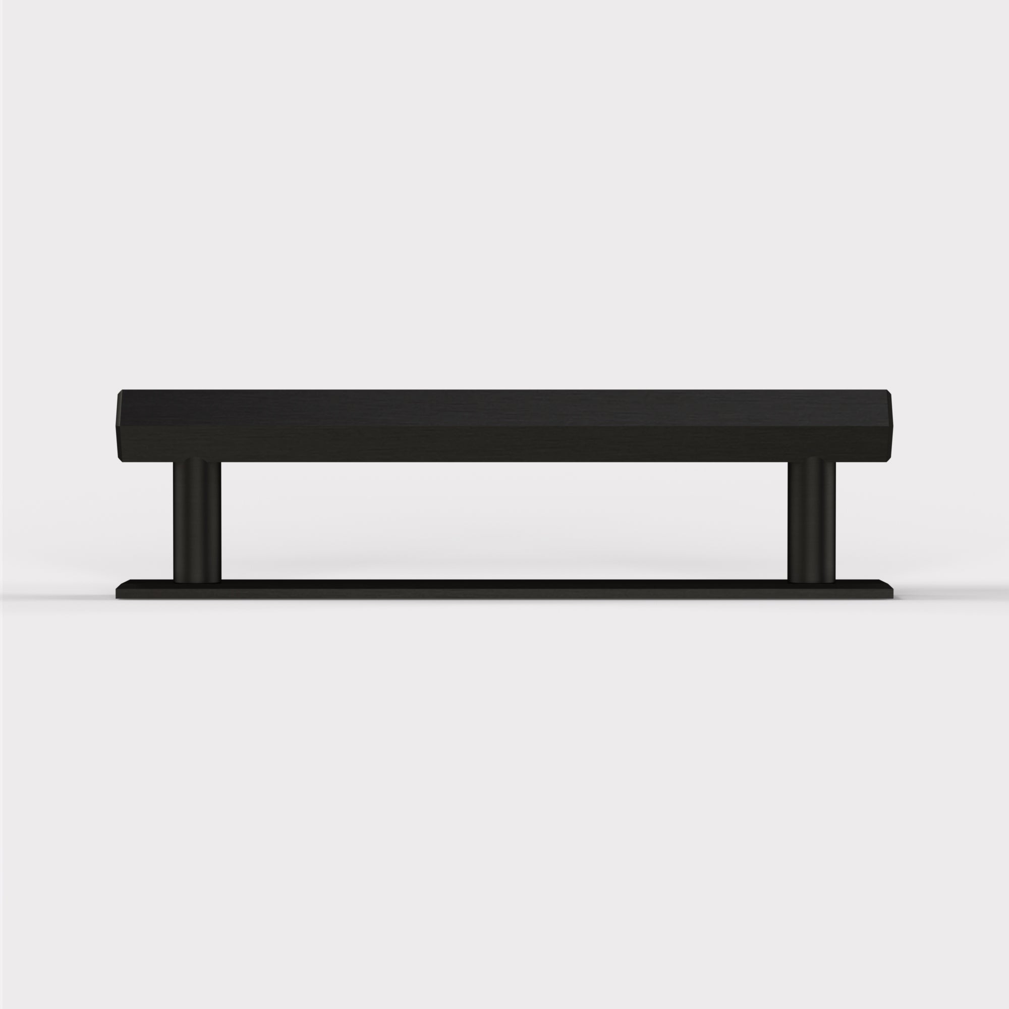 Brass Hexagonal Cabinet Handles With Backplate in Black