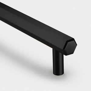 Brass Hexagonal Cabinet Handles in Black