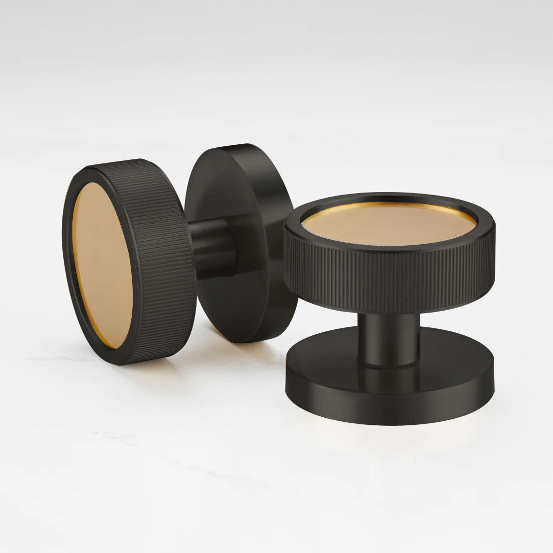 Brass Mortice Door Knobs in Black