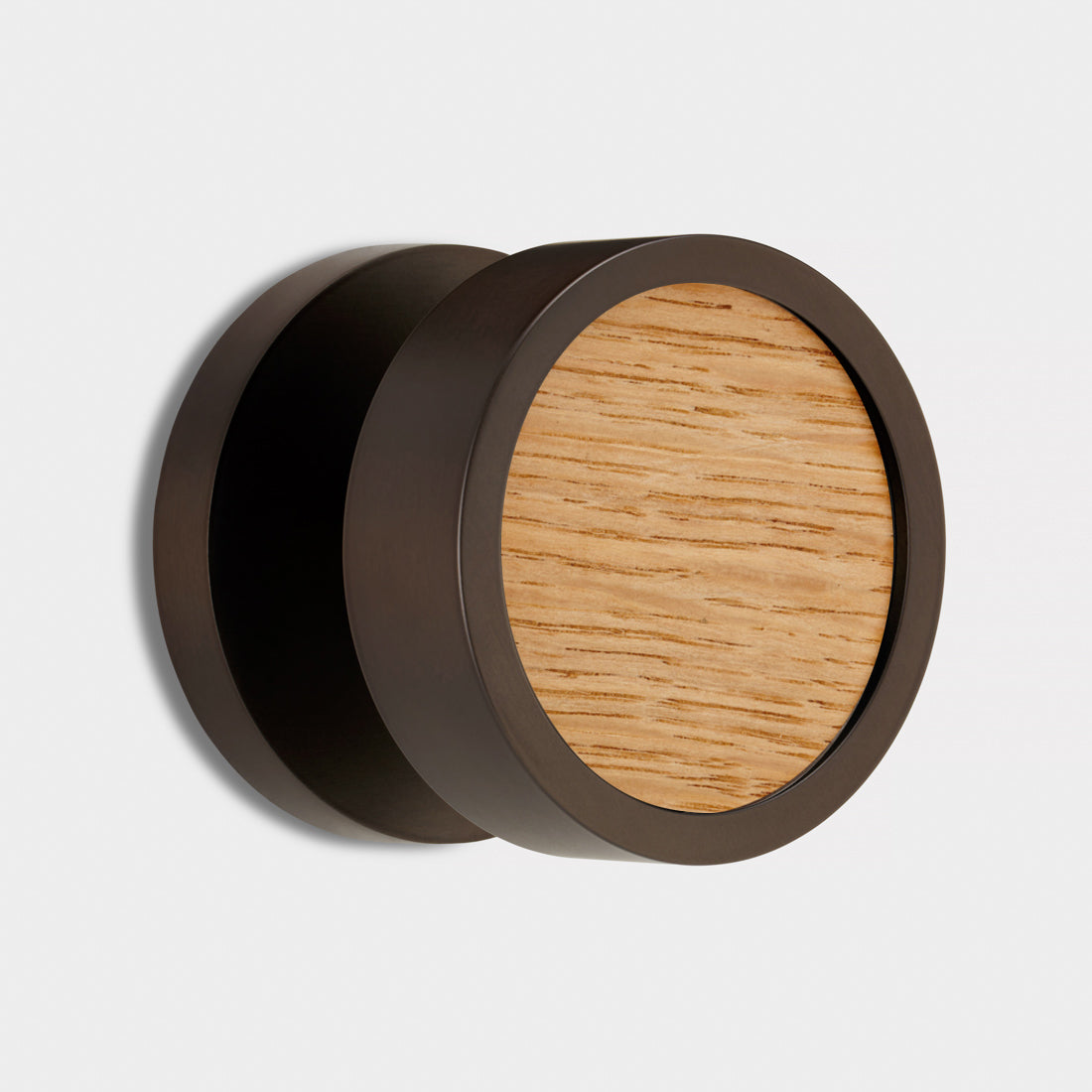 Brass & Wood Mortice Door Knobs in Bronze