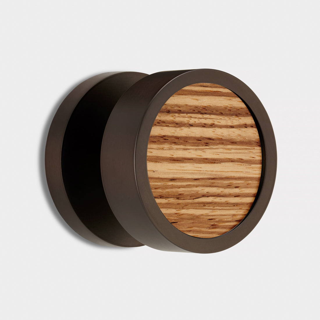 Brass & Wood Mortice Door Knobs in Bronze