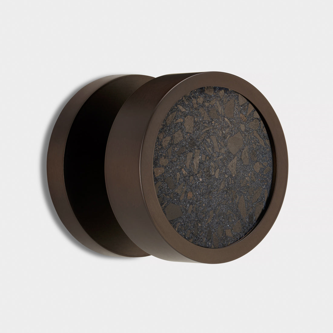 Brass & Terrazzo Mortice Door Knobs in Bronze