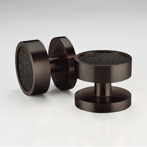 Brass & Terrazzo Mortice Door Knobs in Bronze