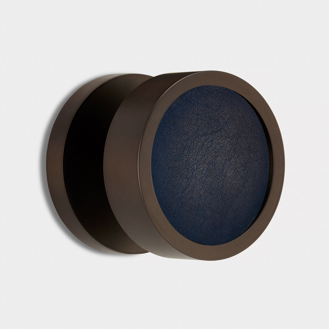Brass & Leather Mortice Door Knobs in Bronze
