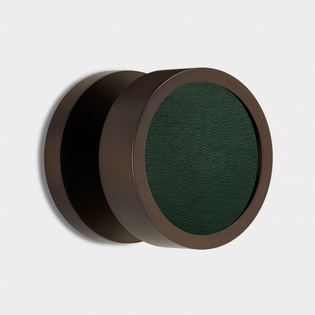 Brass & Leather Mortice Door Knobs in Bronze