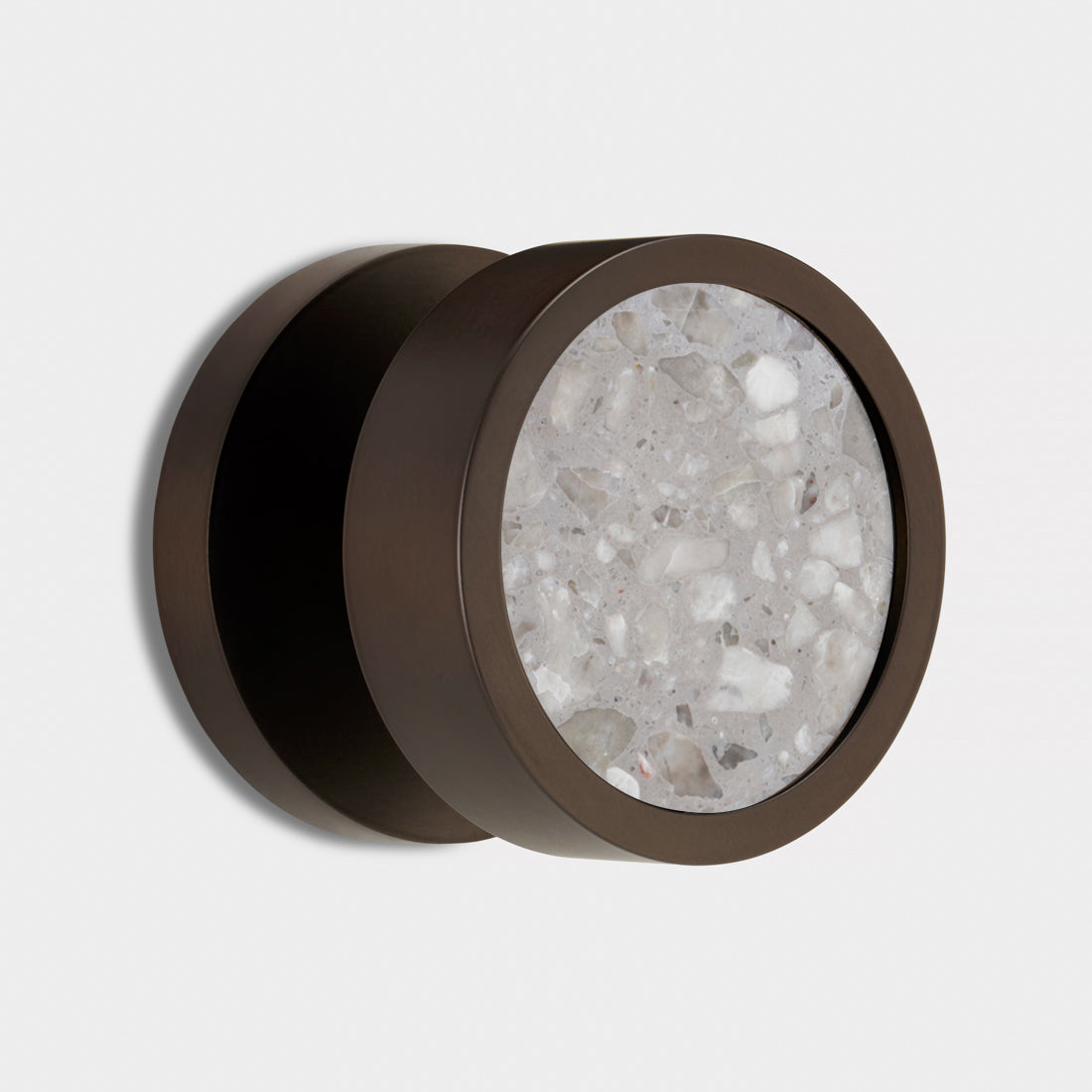 Brass & Terrazzo Mortice Door Knobs in Bronze