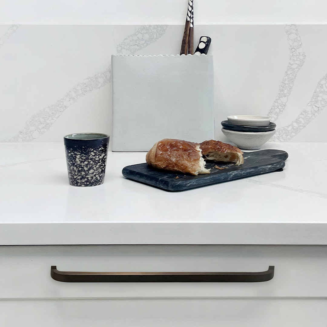 Brass Curved Cabinet Handles in Bronze