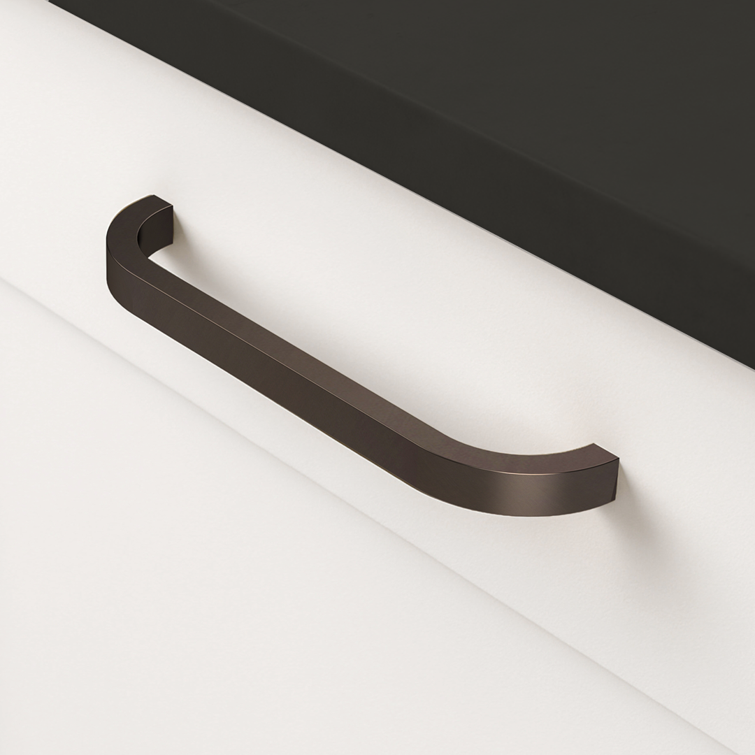 Brass Curved Cabinet Handles in Bronze